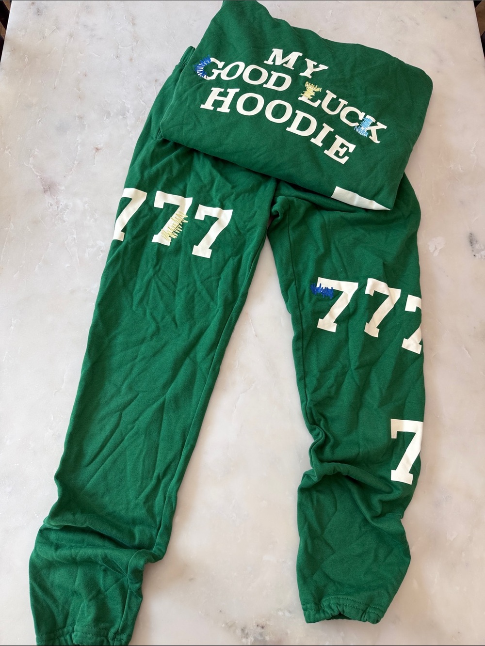 My Good Luck Hoodie Green Sweatpants Set - Women's Lounge Set
